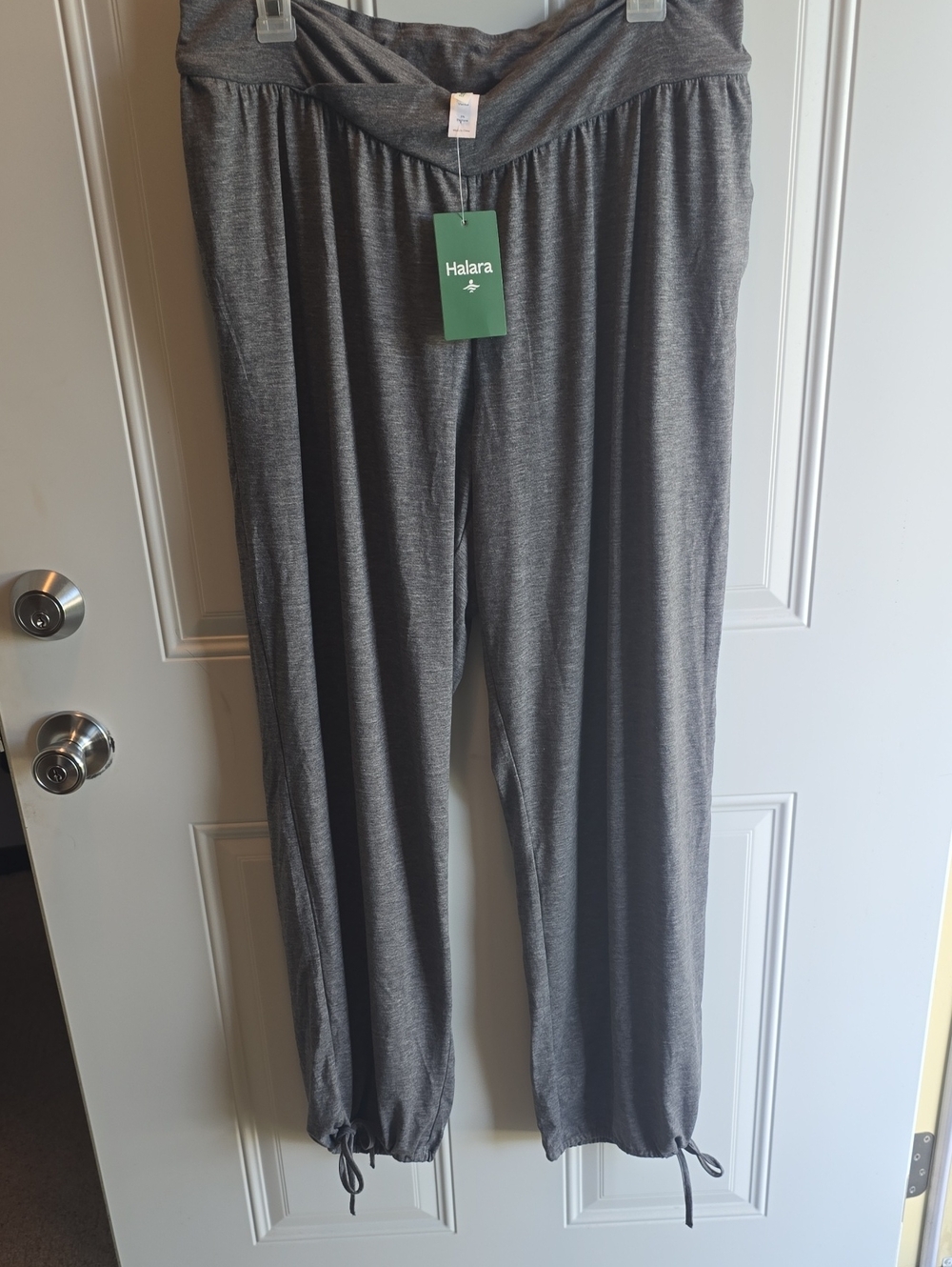 HALARA Heather Gray Relaxed Drawstring Hem Lounge Pants